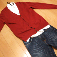グリーンレーベルのBCRAZY VIYELLA EMBROシャツの冬コーデです。