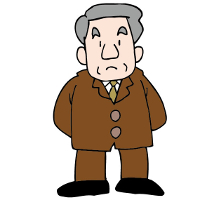 社長風の茶スーツです。